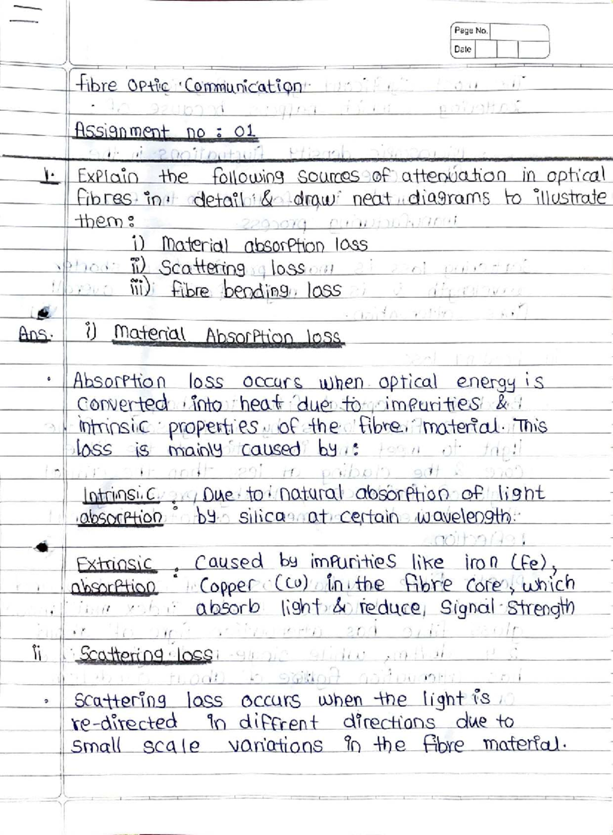 FOC 101 - Optical Fiber Attenuation and Dispersion Notes - Studocu
