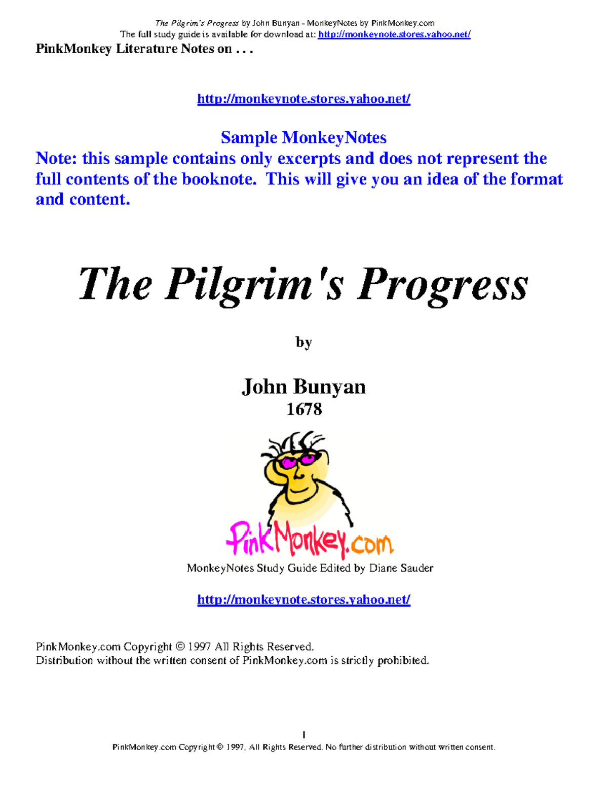 Pm Pilgrims Progress Sample - The full study guide is available for ...