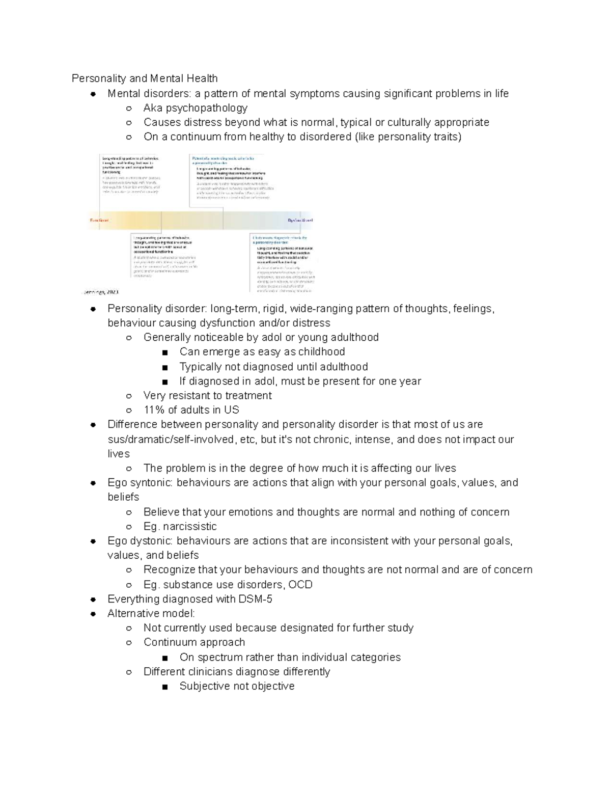 2B03 Study - Personality Disorders and Mental Health Overview - Studocu