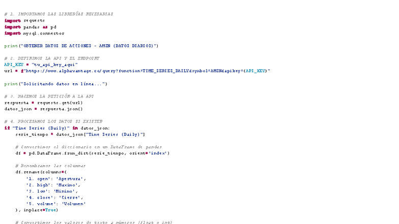 SQL - Código para Importar y Procesar Datos de Acciones en MySQL - Studocu