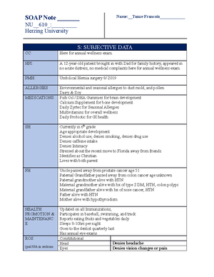 SOAP Note Template - Final - SOAP Note Unit 6__ NU_610_:7D_ Herzing ...