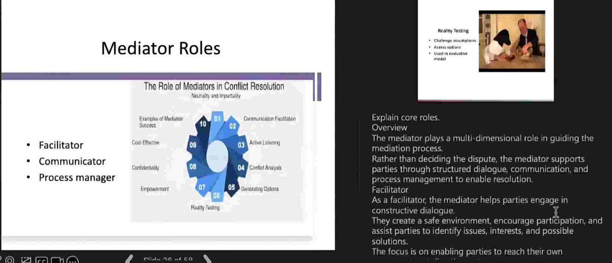 Mediation Lesson 2: Roles and Techniques in Conflict Resolution - Studocu