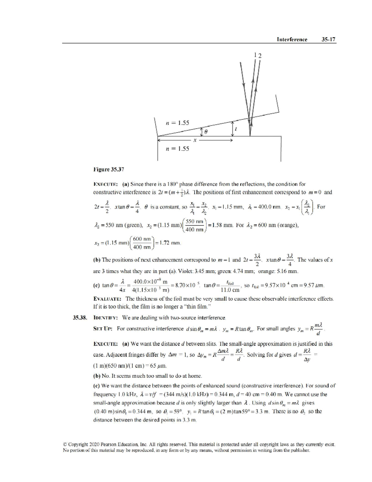 University Physics (PHYS 1366) - Interference Concepts and Calculations ...