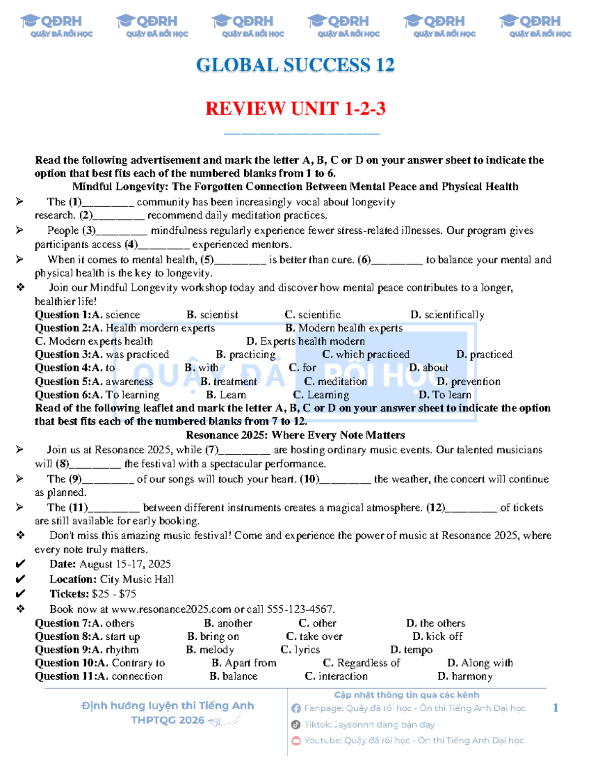 Global Success 12 - Review Unit: Mindful Longevity & Sound Perception ...