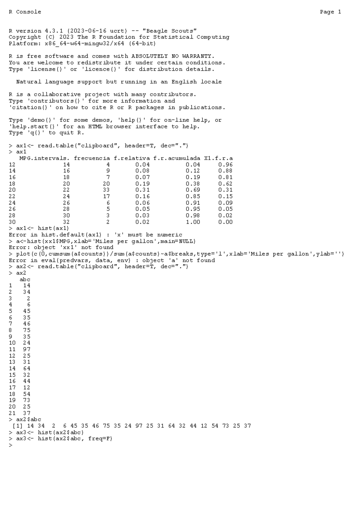R Programming Notes - Version 4.3.1 Analysis and Errors - Studocu