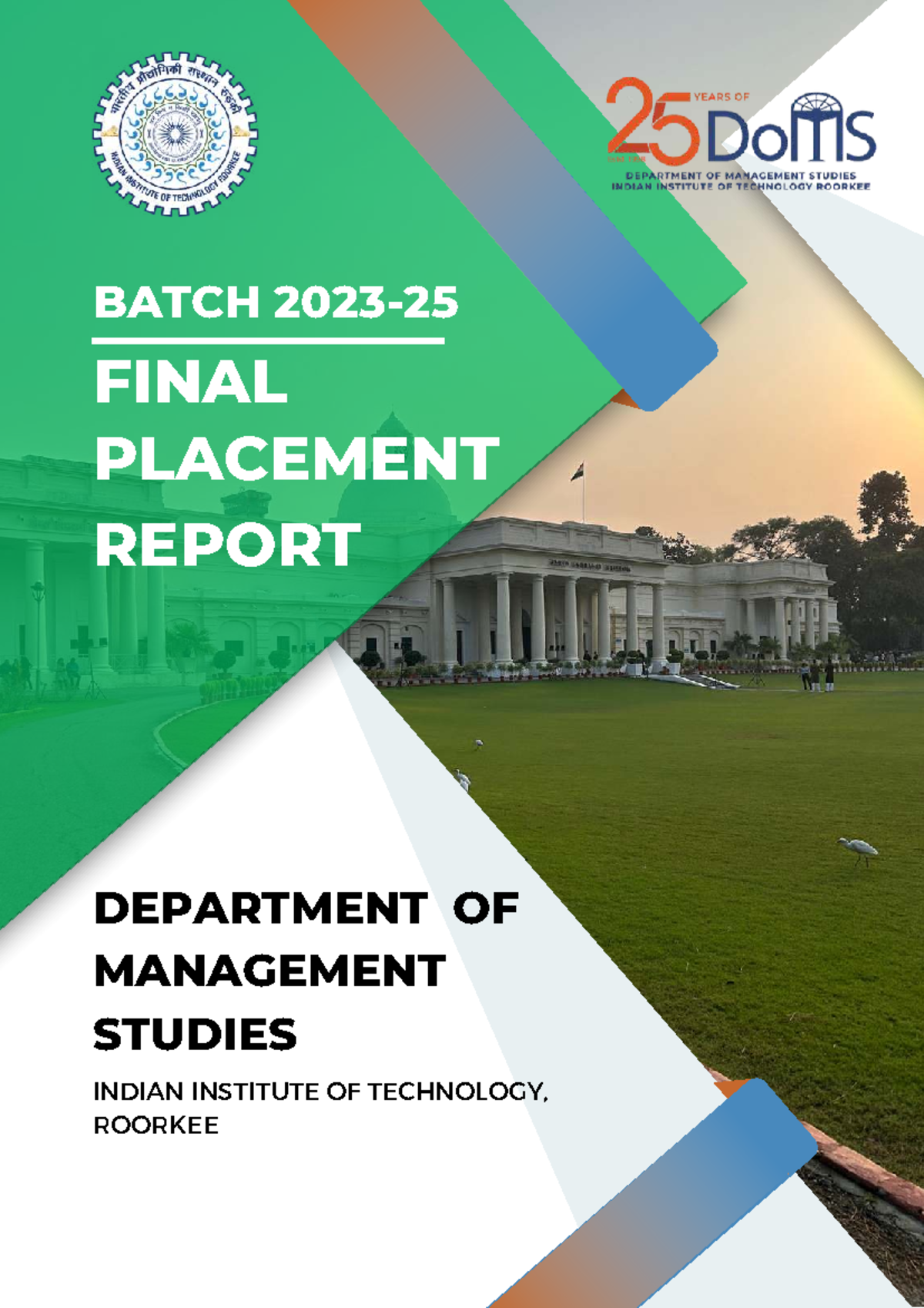 Final Placement Report 2025 - DoMS, IIT Roorkee - Studocu