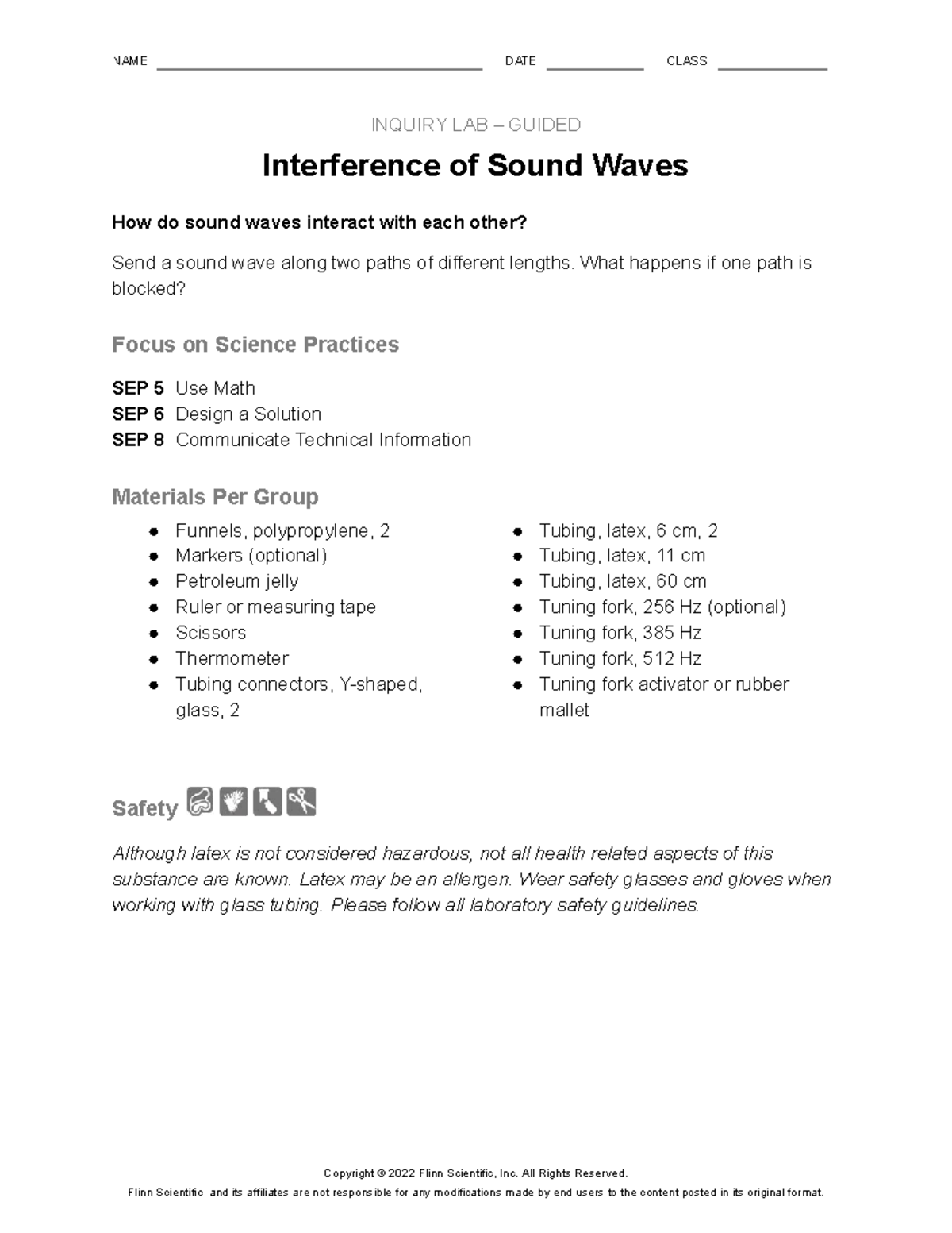 Interference of Sound Waves Lab (SCI 101) - Guided Inquiry - Studocu