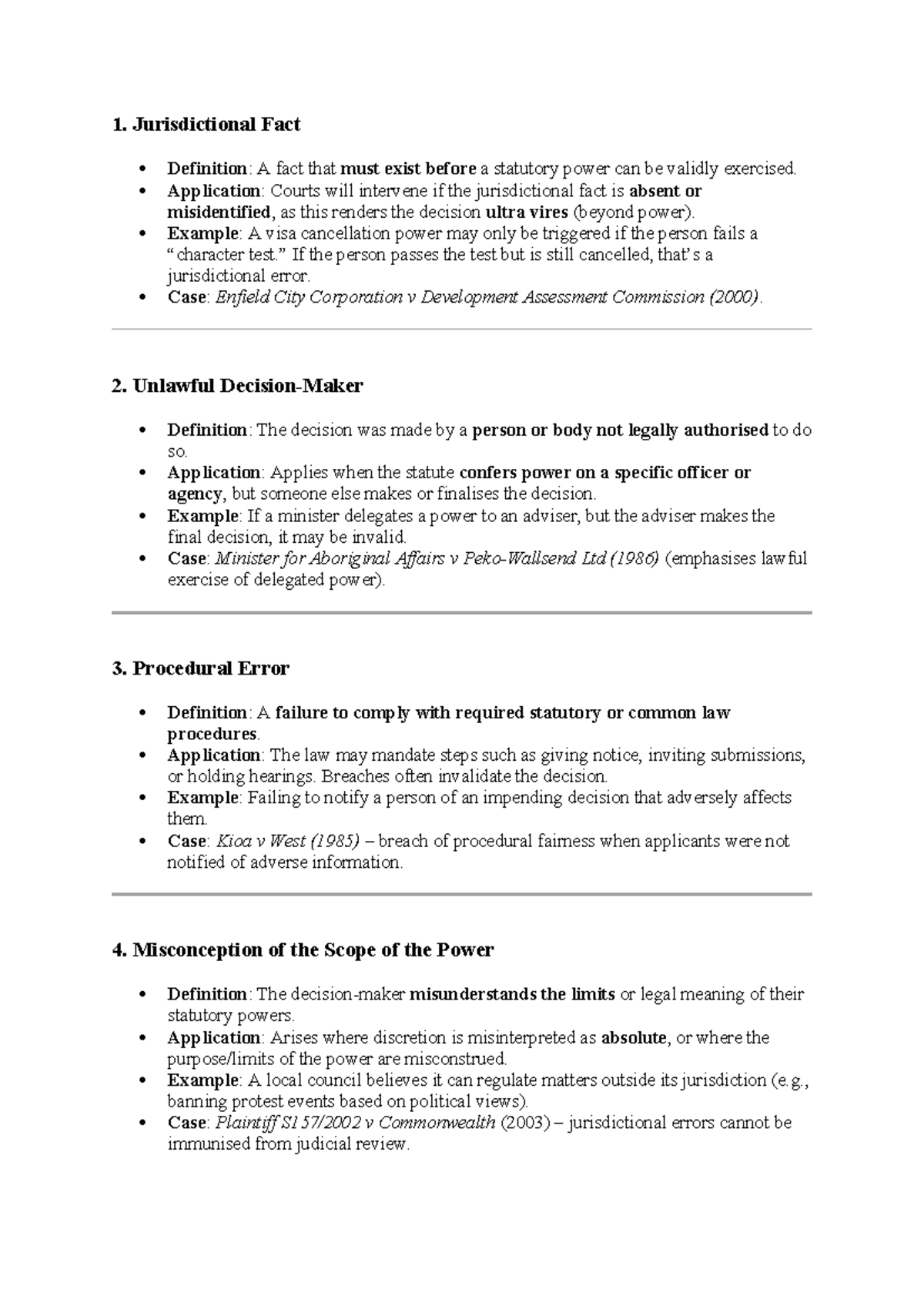 Grounds for Review in Administrative Law: Key Concepts and Cases - Studocu