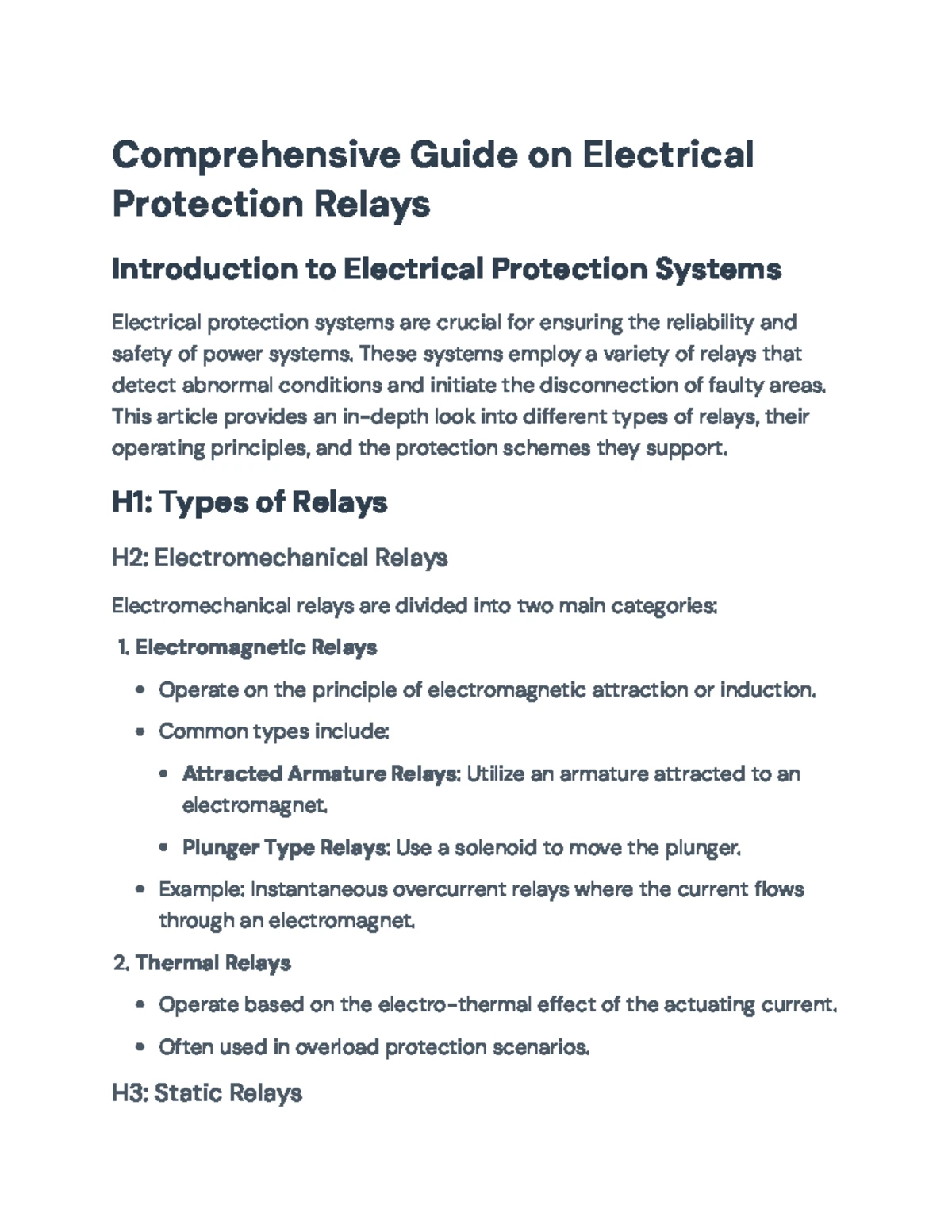 Unit 2: Static Relays and Their Applications in Power System Protection ...