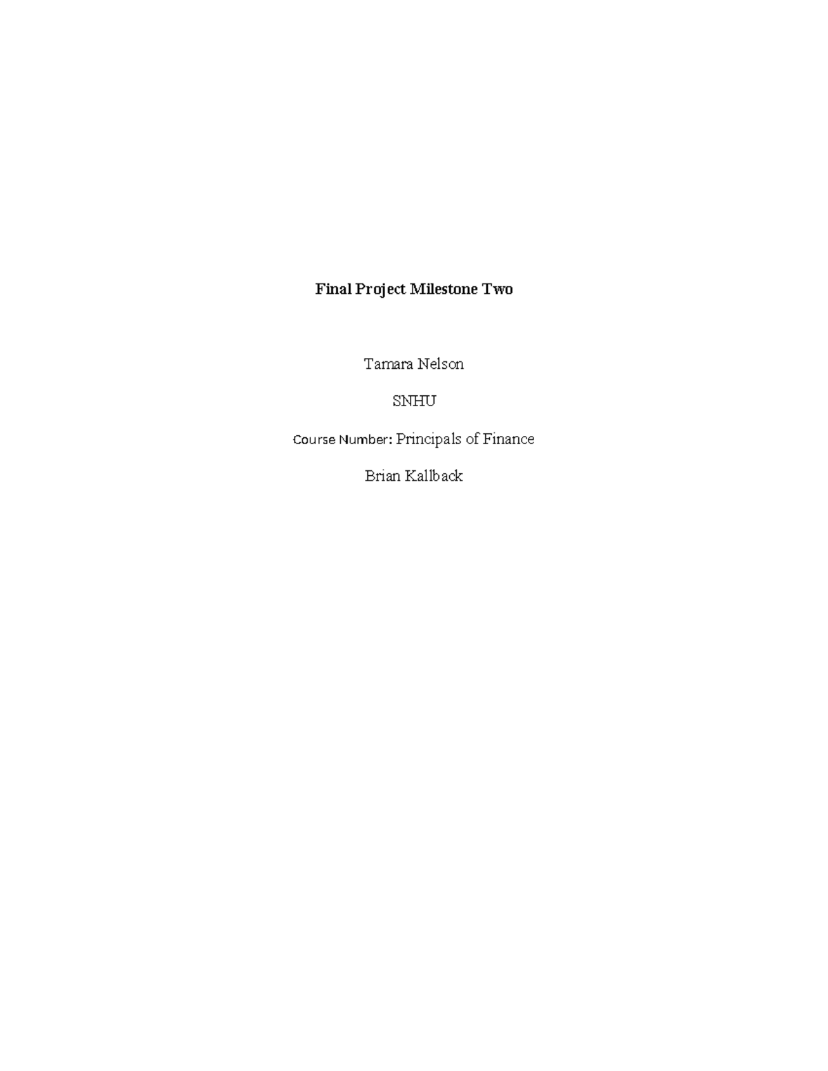 Final Project Milestone Two: Financial Analysis of Disney (SNHU) - Studocu