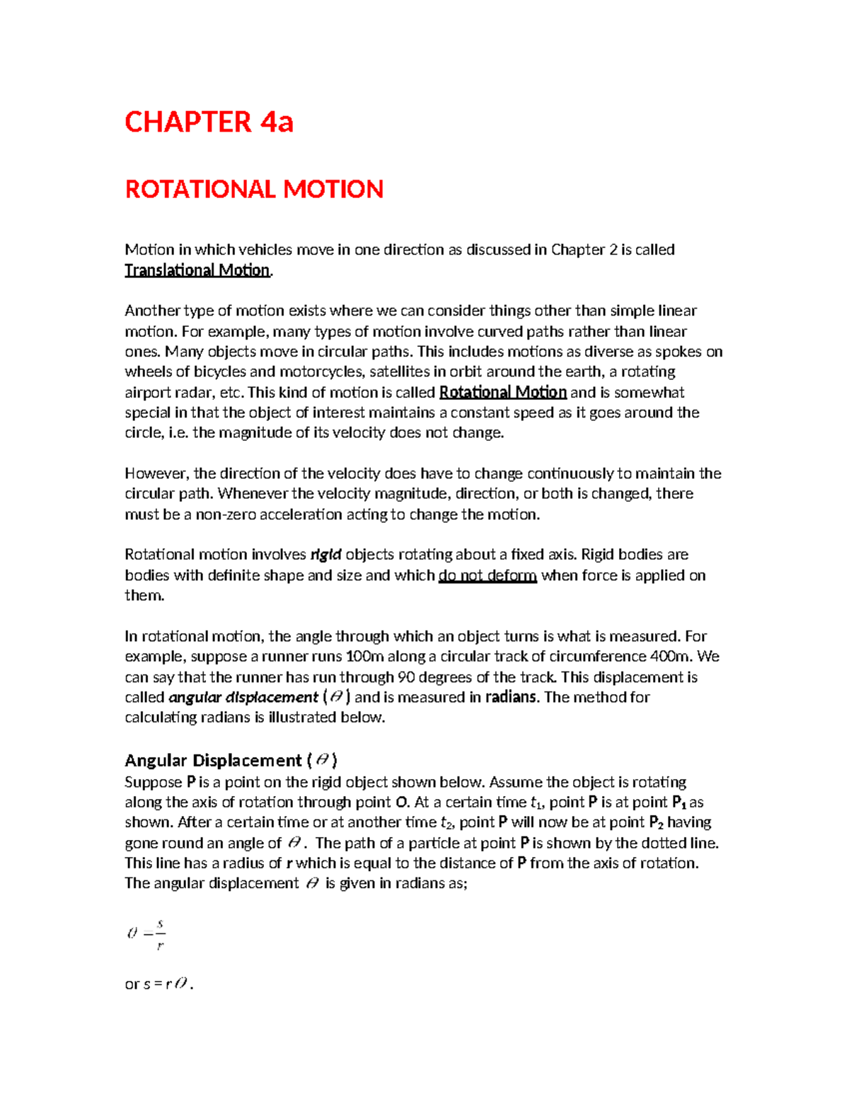 Chapter 4 - Rotational Motion: Understanding Angular Displacement and ...
