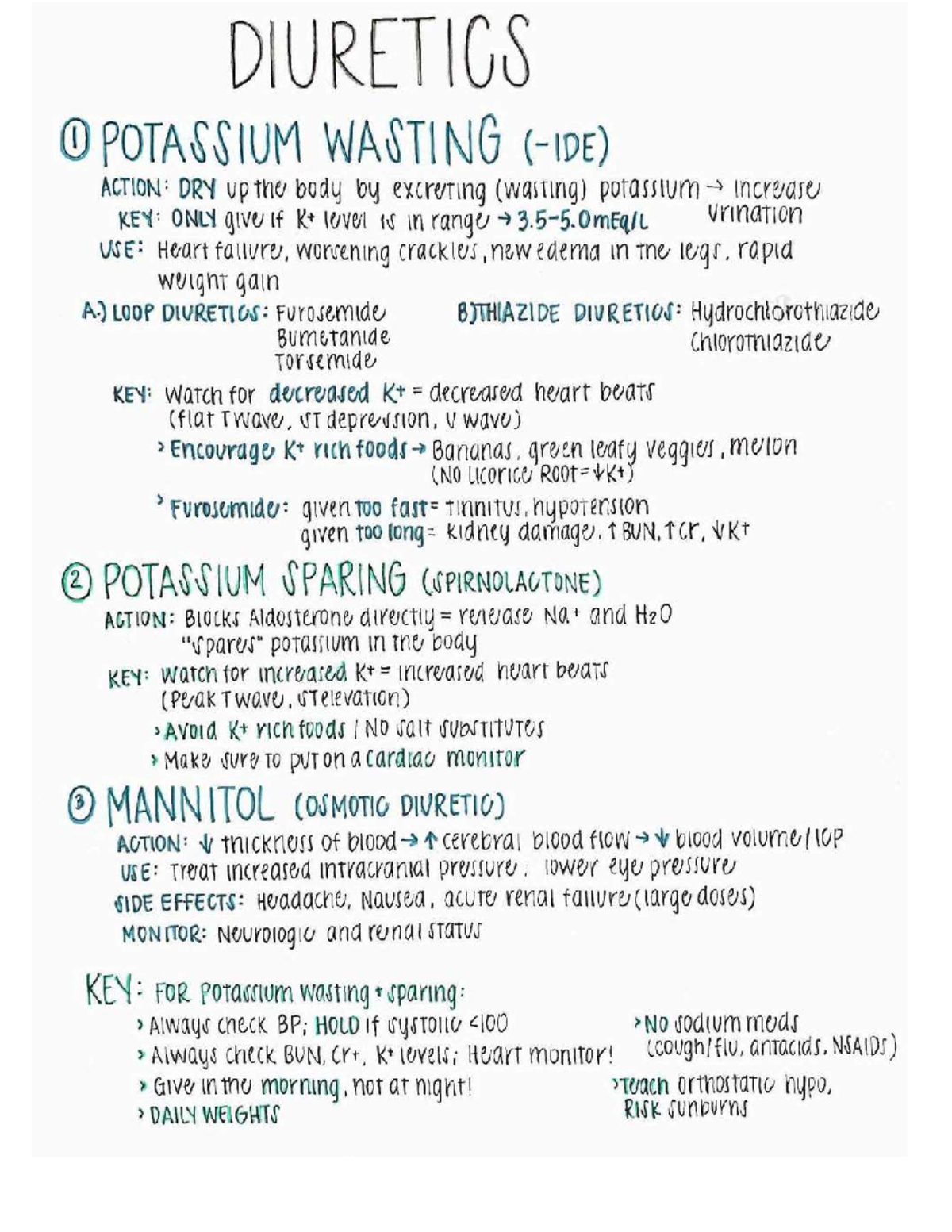Diumeds - study - DIURETICS I POTASSIUM WASTING ACTION: DRY up the body ...