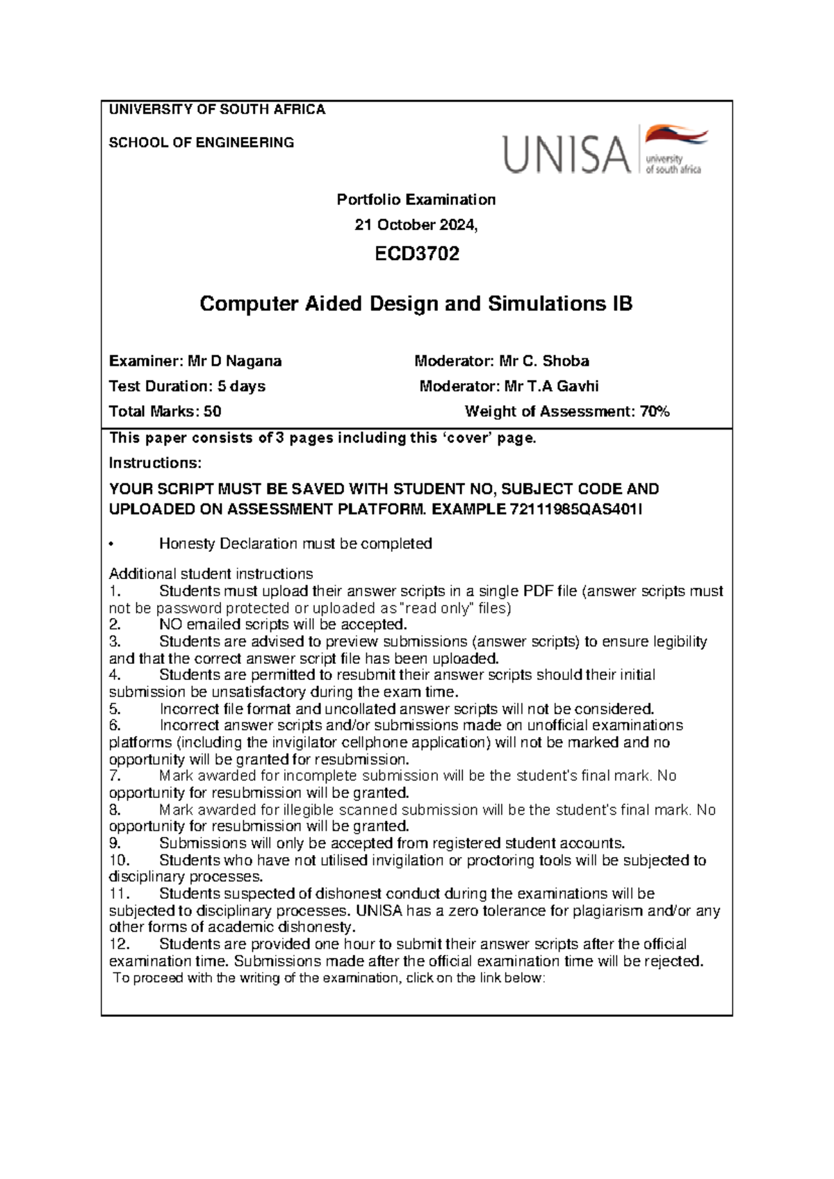 ECD3702 Portfolio Examination Guidelines - October 2024 - Studocu