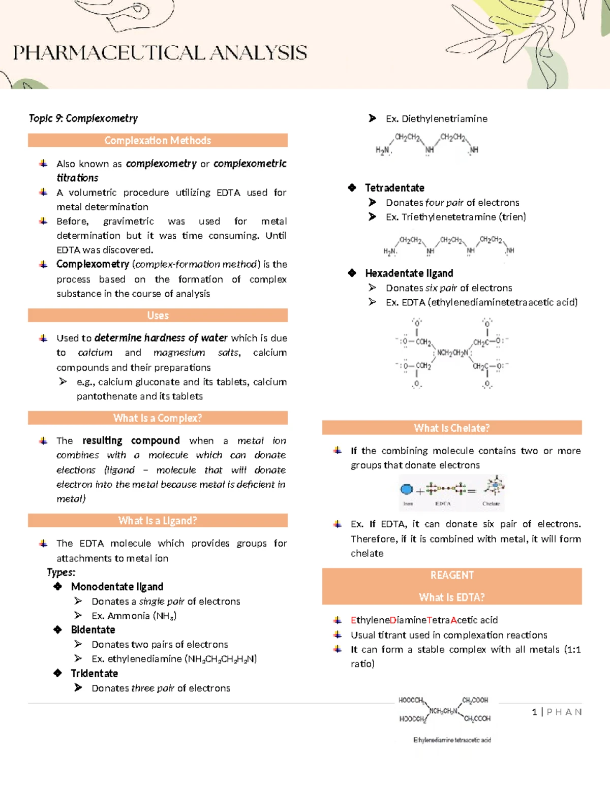 PHAN111 Final Exam Notes: Complexation Titration Overview - Studocu