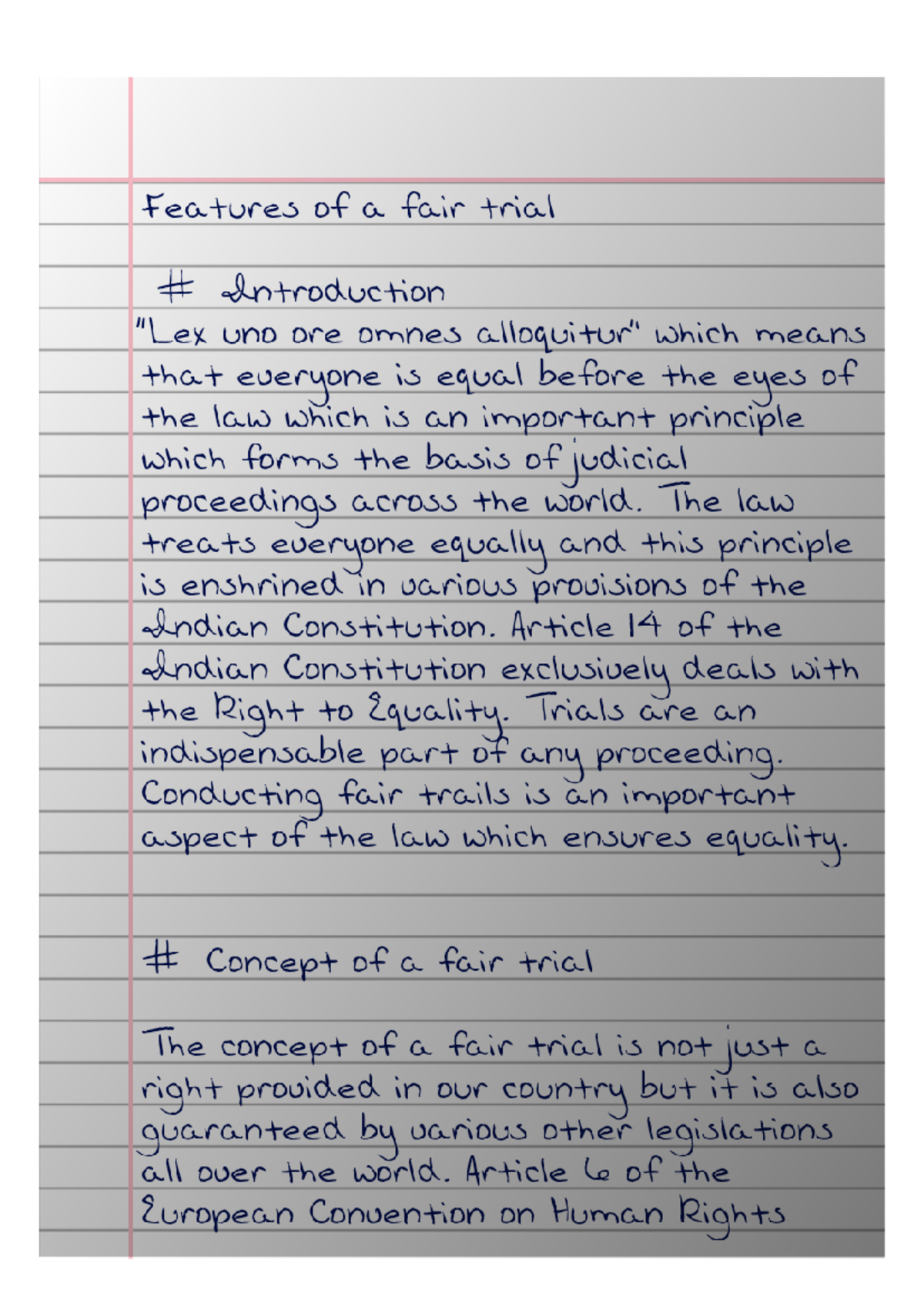 Fair trial - Features of a fair trial Introduction uno ore omnes which ...