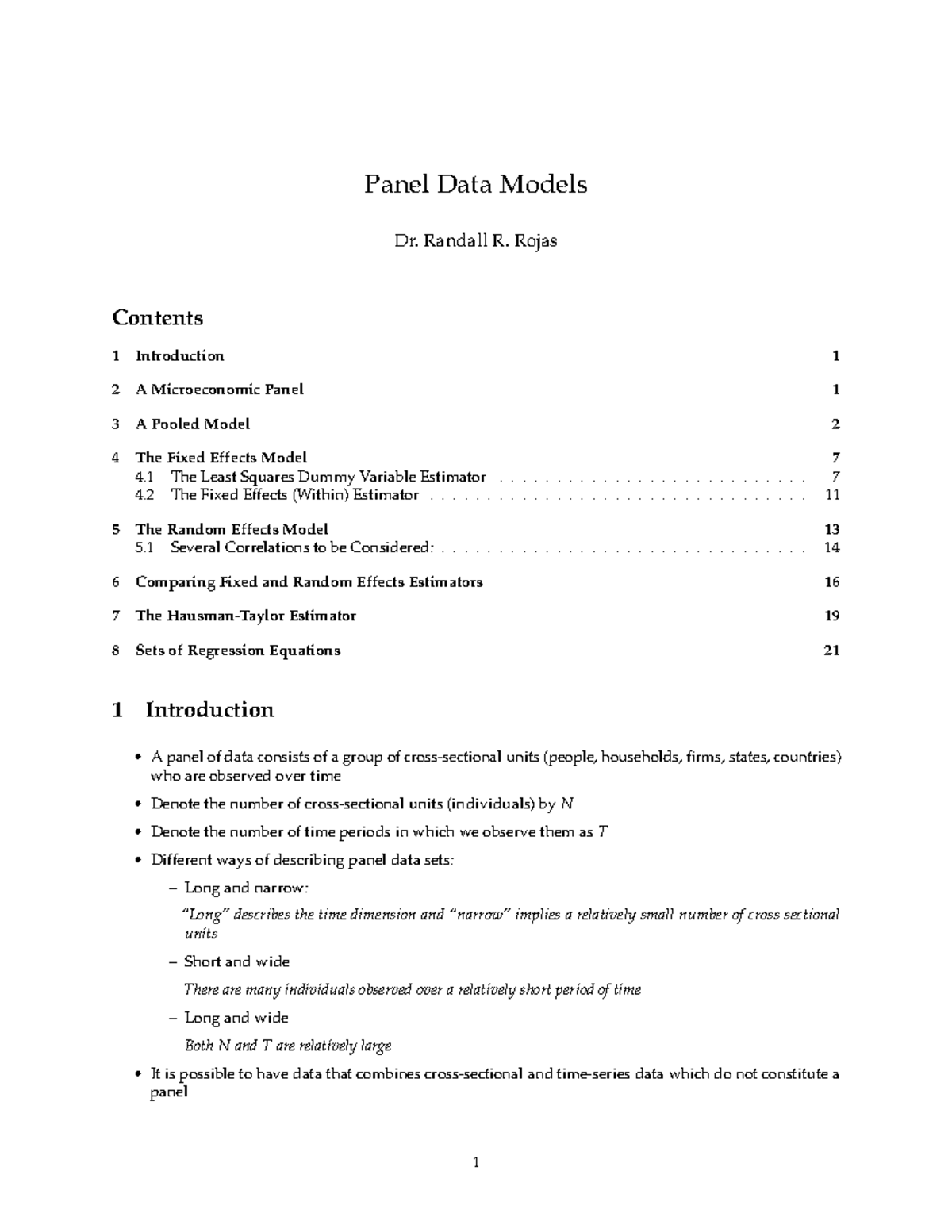 Panel Data Models: An In-Depth Analysis of Econometric Techniques ...