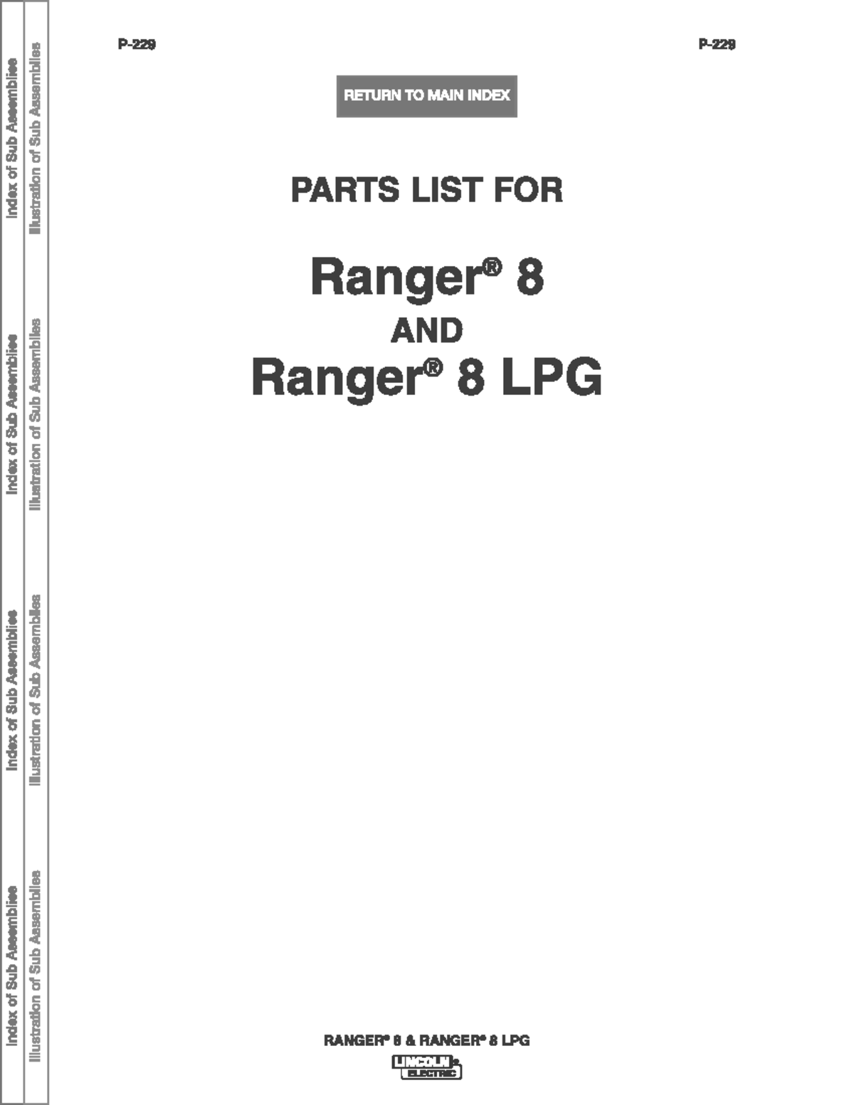 Manual de partes de Ranger 8 - RETURN TO MAIN INDEX PARTS LIST FOR ...
