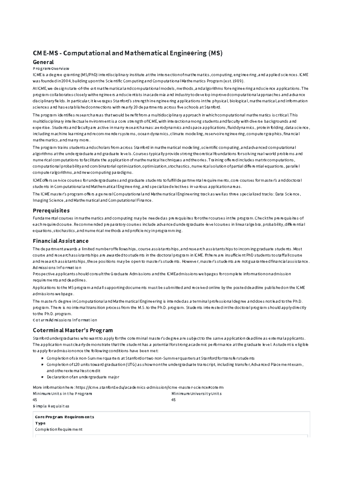 CME MS 2024 Overview: Computational & Mathematical Engineering Program ...