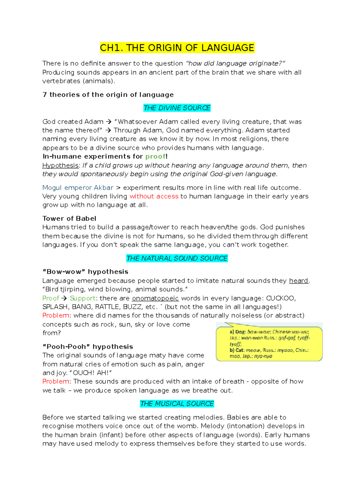 Ch.1 & Ch.5: The Origin of Language and Word Formation Theories ...