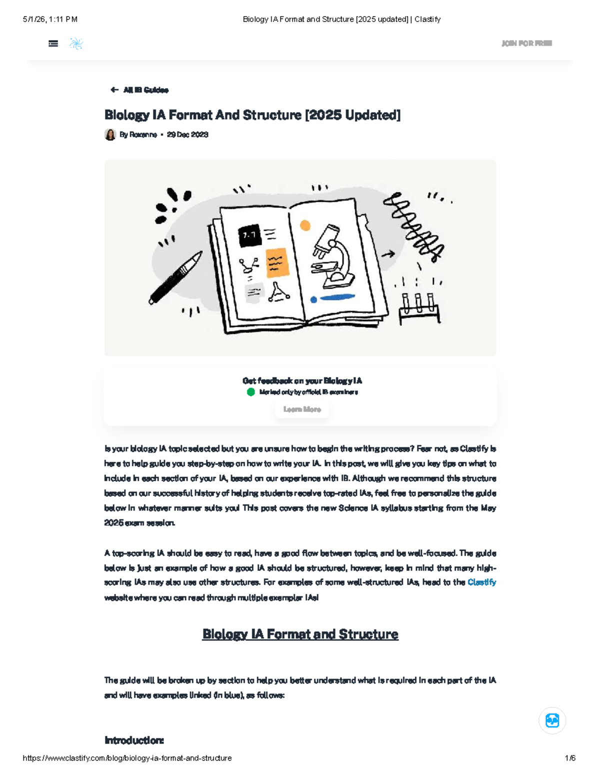 Biology IA Format and Structure Guide [IB 2025] - Studocu