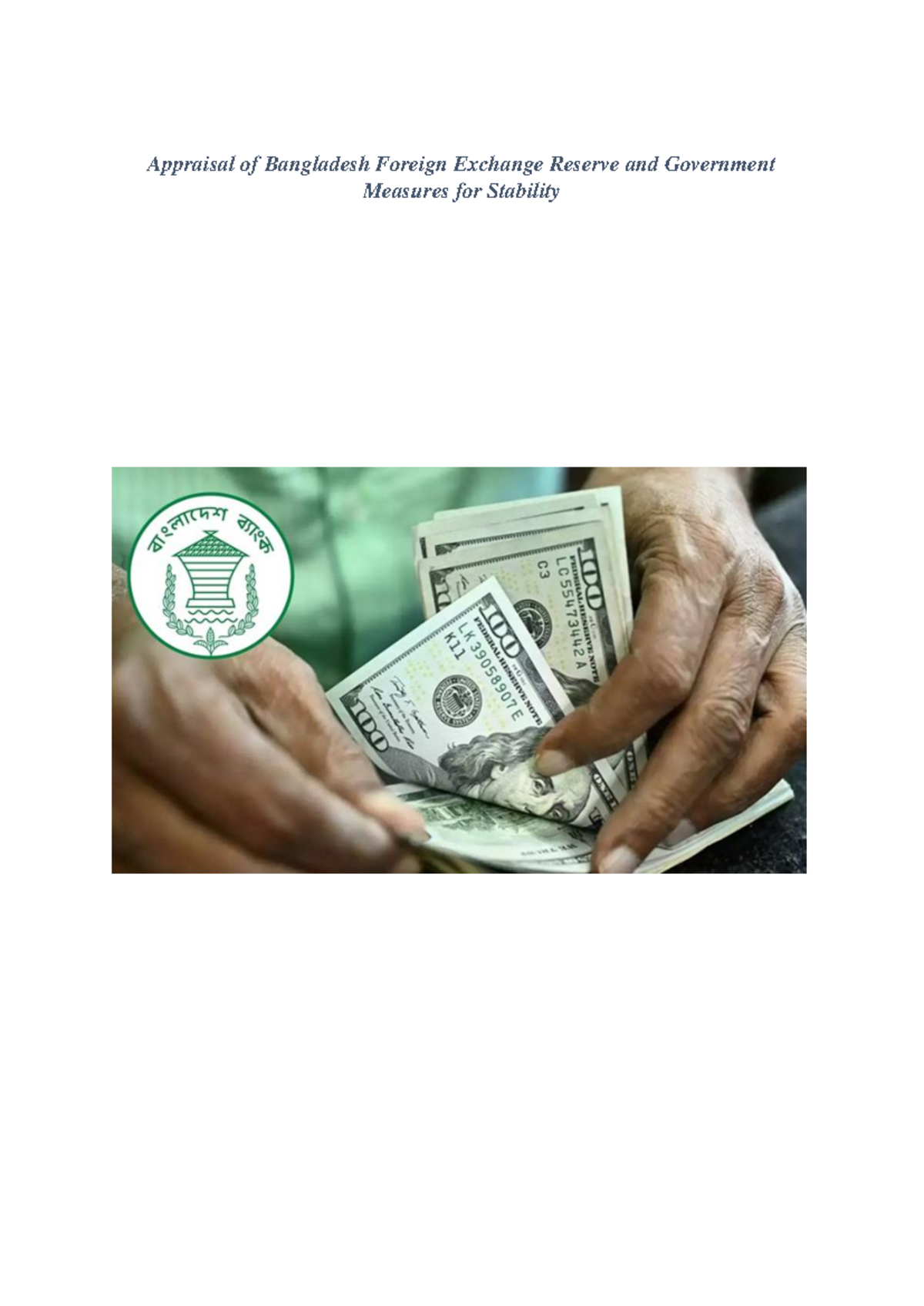 FIN7465 (Term Paper) - Appraisal of Bangladesh's Foreign Exchange ...