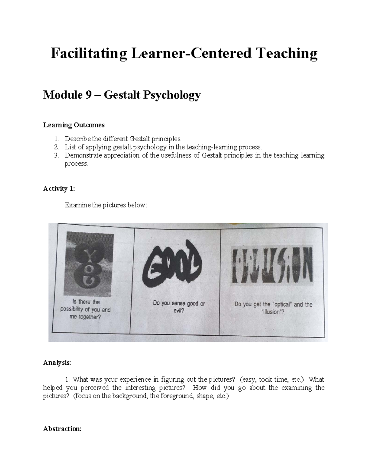 Module 9 Facilitating Learner Centered Teaching - Facilitating Learner ...