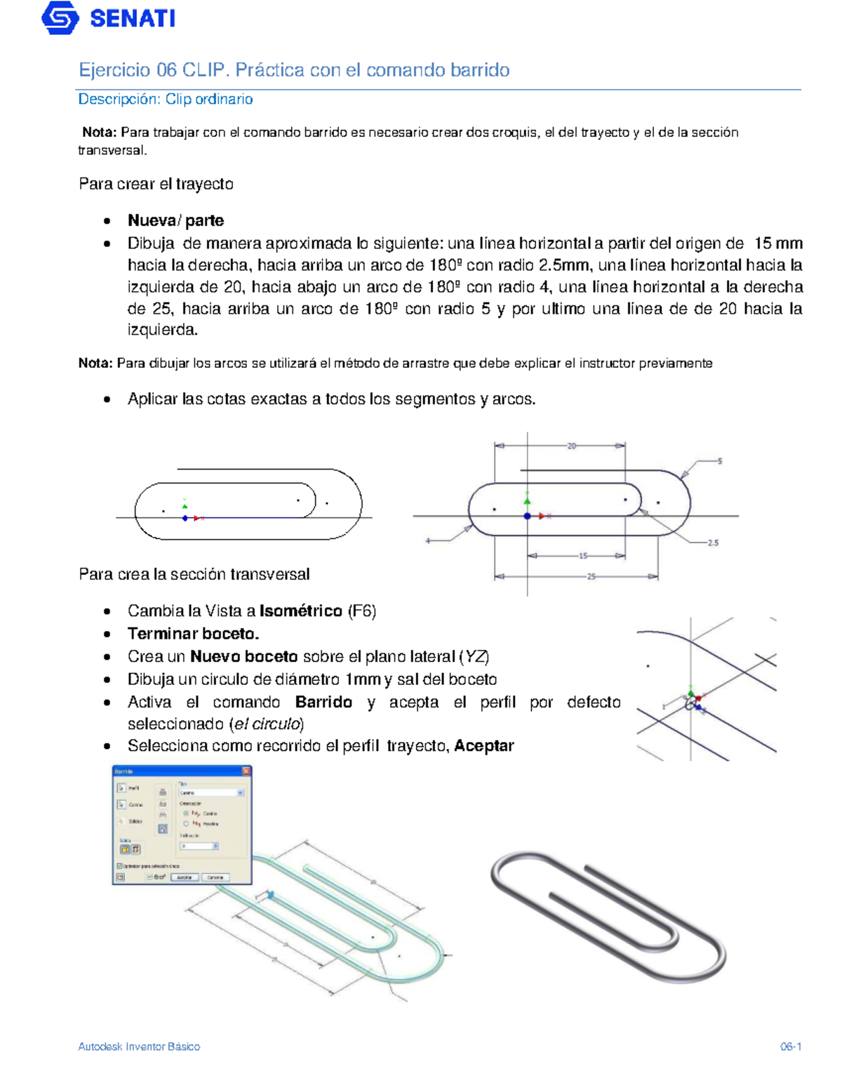 Ejercicio 06 a 12 CLIP: Prácticas de Autodesk Inventor Básico - Studocu