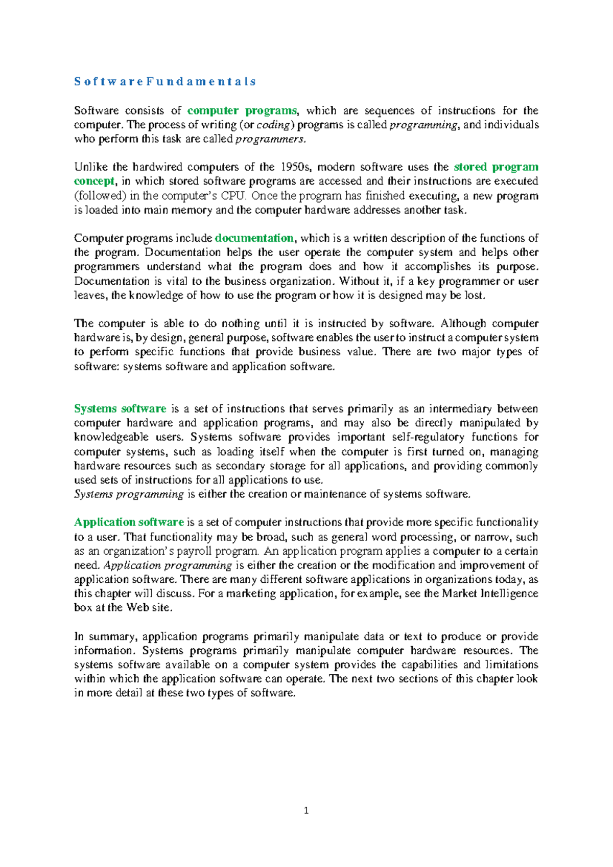 Software Fundamentals: Understanding Systems and Application Software ...