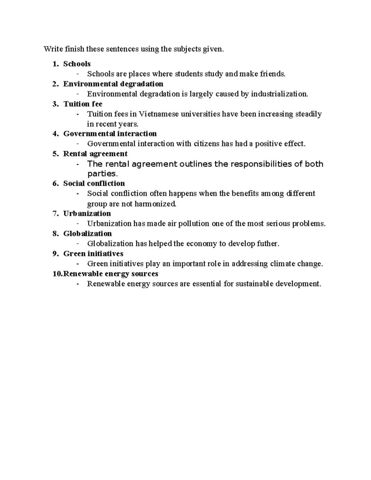 Writing 1 - DSD: Sentence Completion Exercises on Key Topics - Studocu