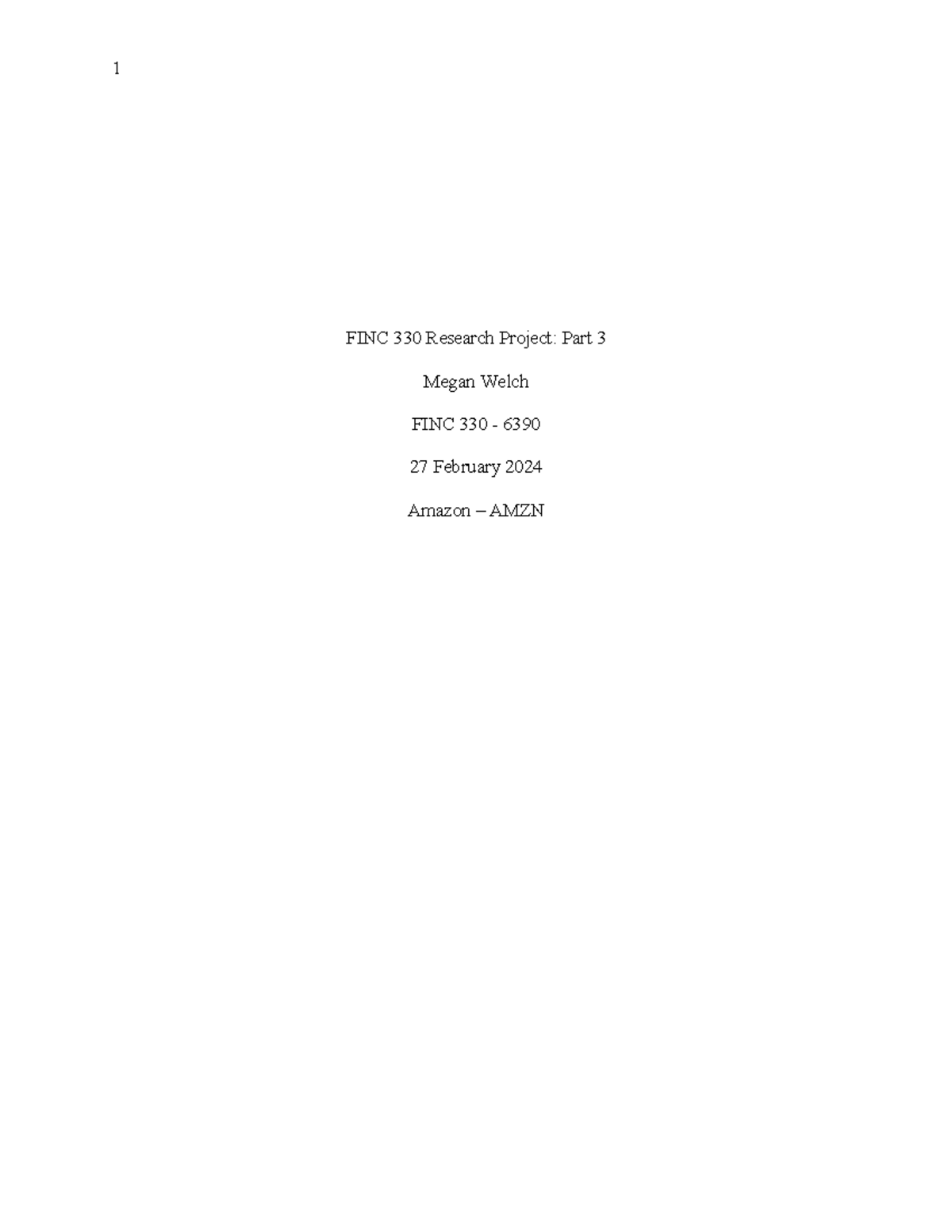 FINC 330 Research Project 3: Analyzing Amazon's Financial Growth - Studocu