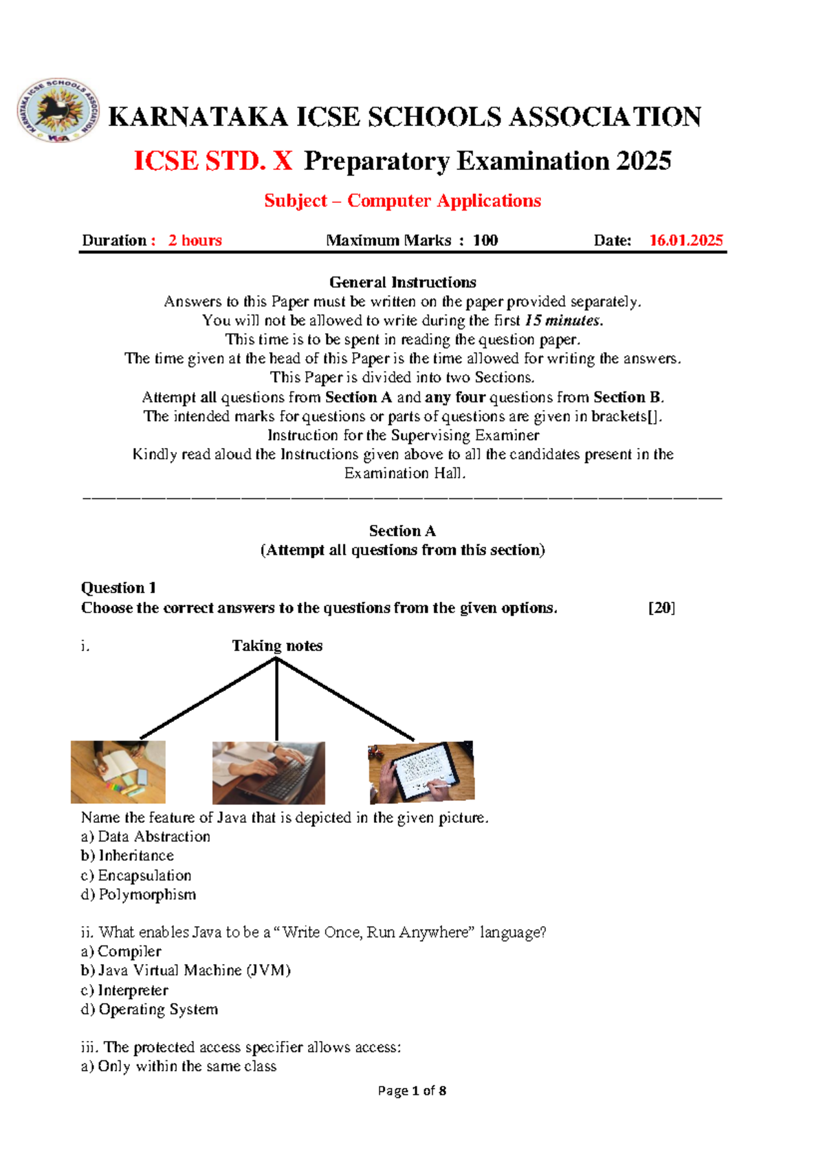 KISA ICSE Computer Applications Std. X Prep Exam 2025 Guide - Studocu