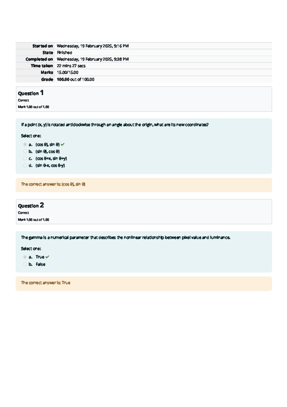 CS 4406 Graded Quiz Unit 3 Attempt Review: Complete Answers and Marks ...