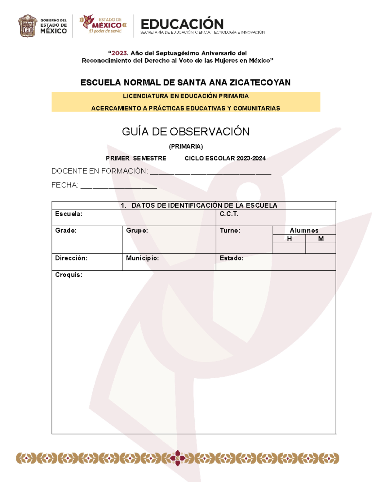 Guía de observación Primaria - ESCUELA NORMAL DE SANTA ANA ZICATECOYAN ...