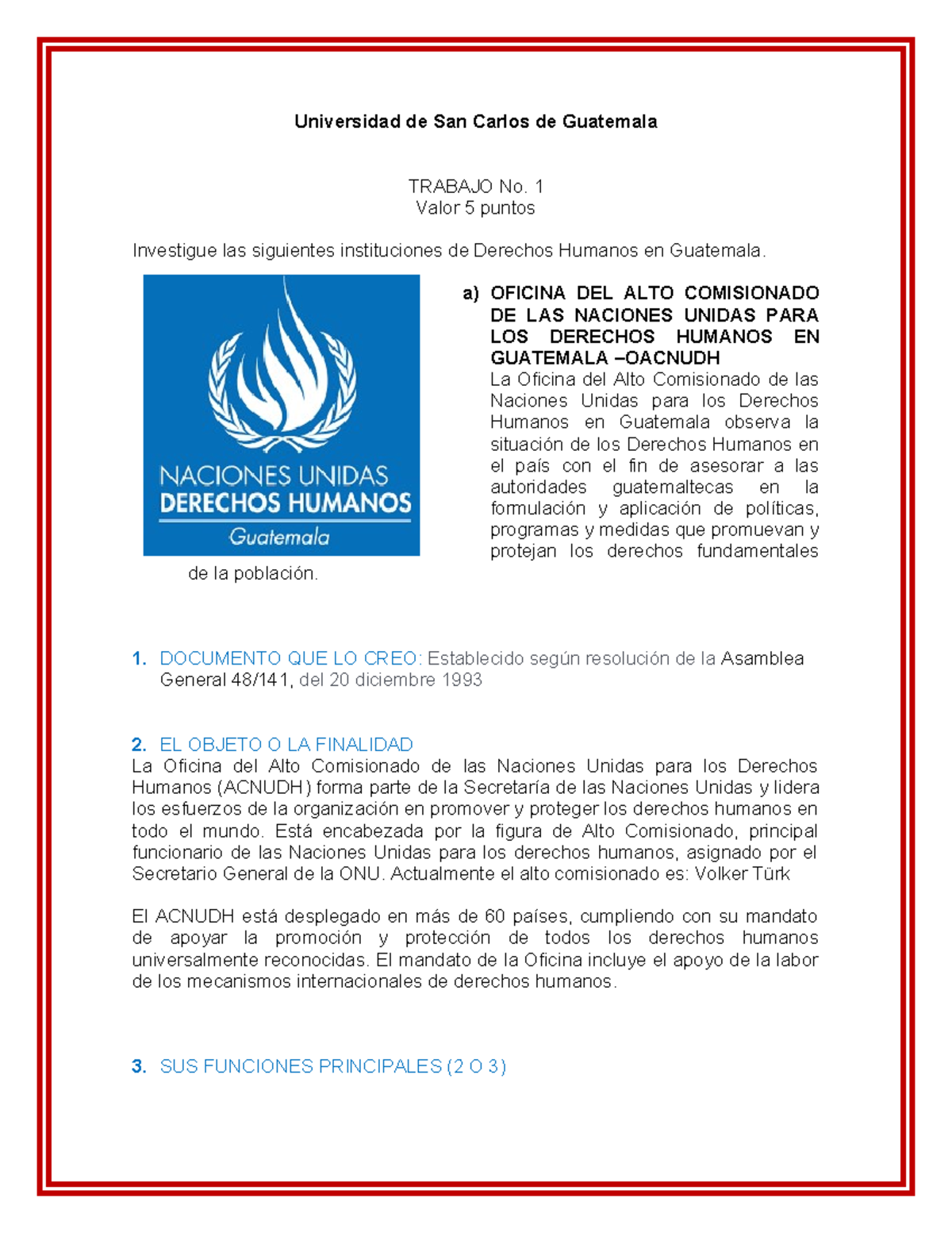 Derechos Humanos en Guatemala: Instituciones Clave y Perspectivas - Studocu