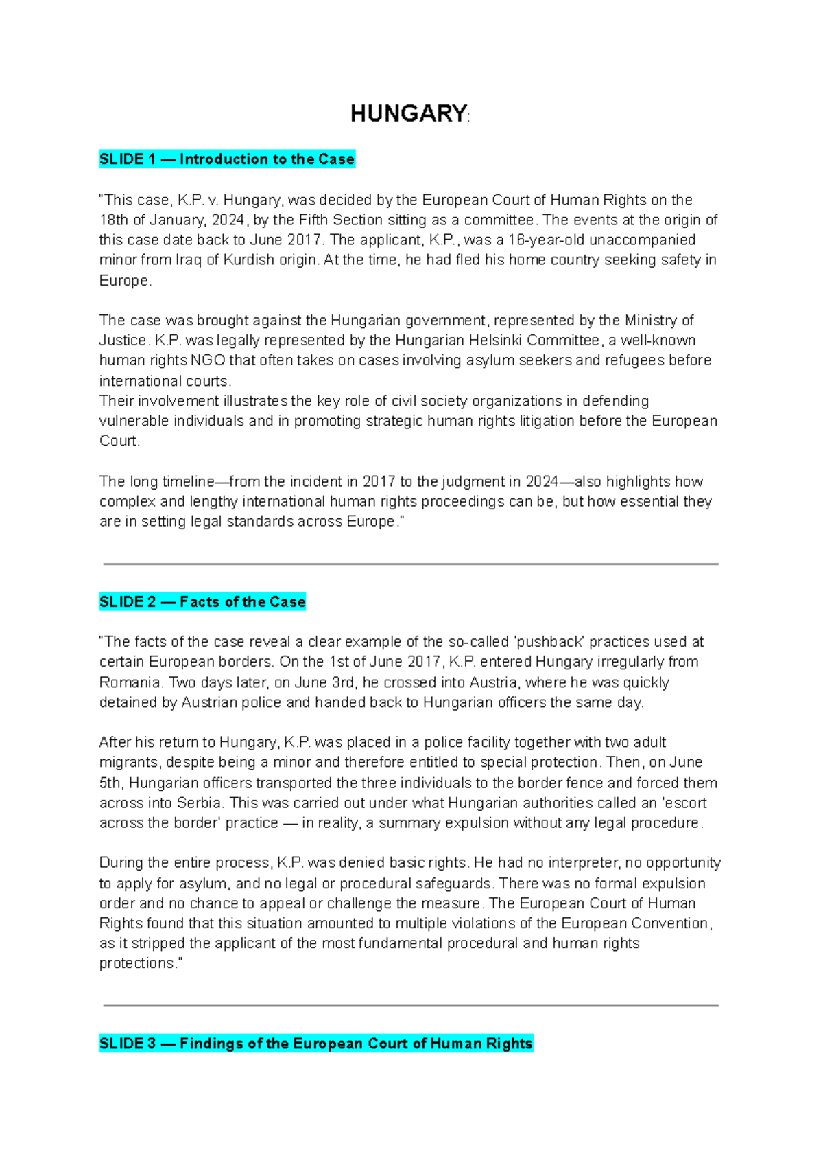 K.P. v. Hungary: ECHR Case Analysis and Implications for Human Rights ...