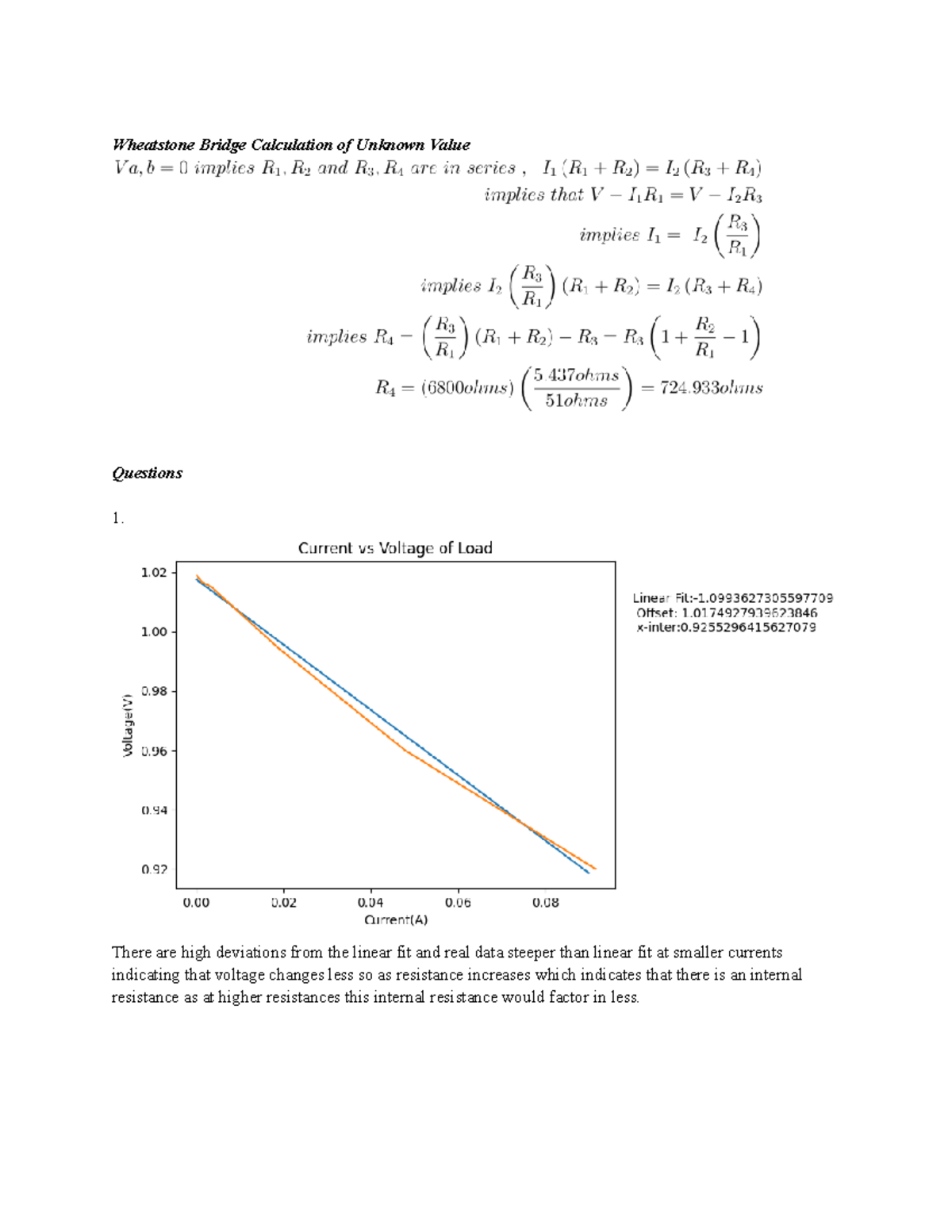 Lab 2 Report: Wheatstone Bridge Calculations and Analysis - Studocu