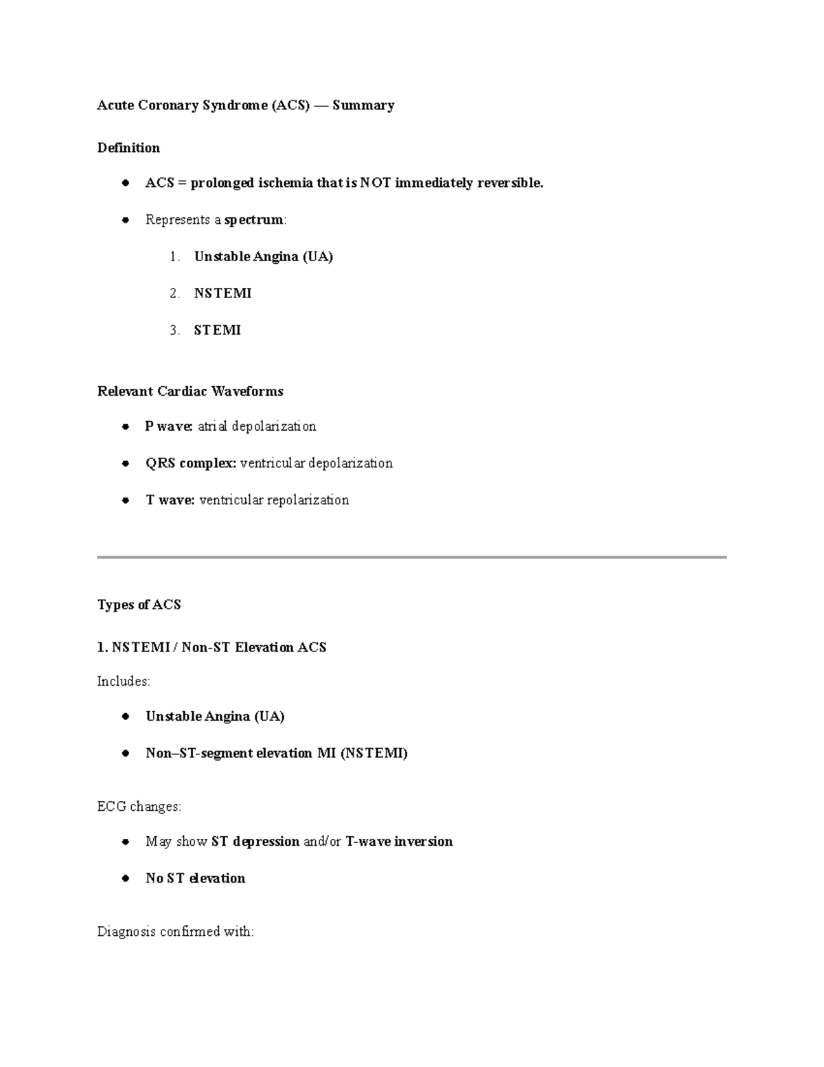 Acute Coronary Syndrome (ACS) Overview: Key Concepts & Nursing Care ...