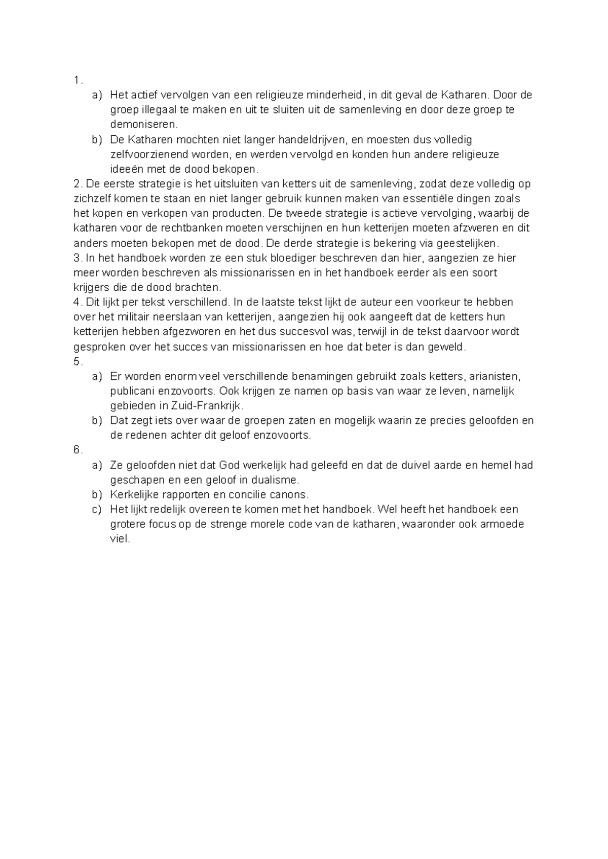 Dossier 7: Vervolging en Uitsluiting van de Katharen - Studeersnel