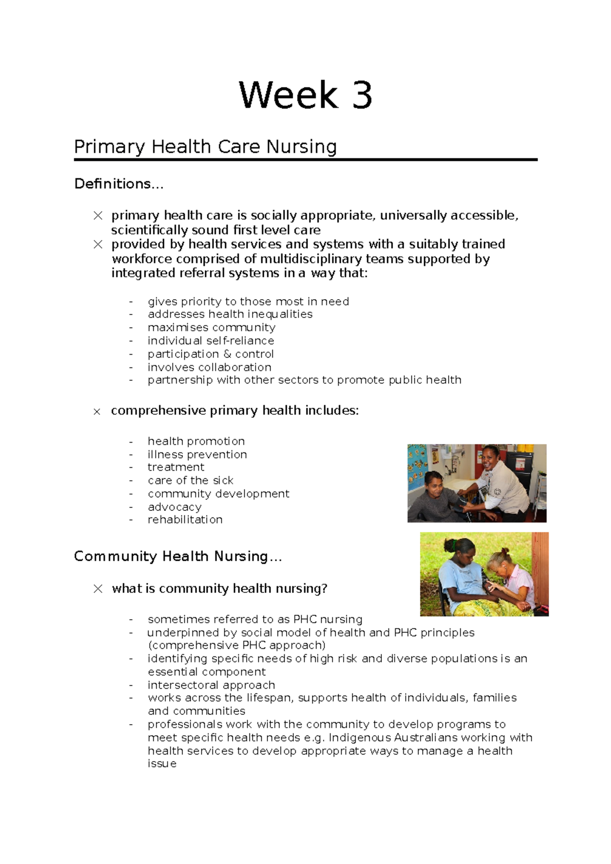 Primary care notes wk 3 - Week 3 Primary Health Care Nursing ...
