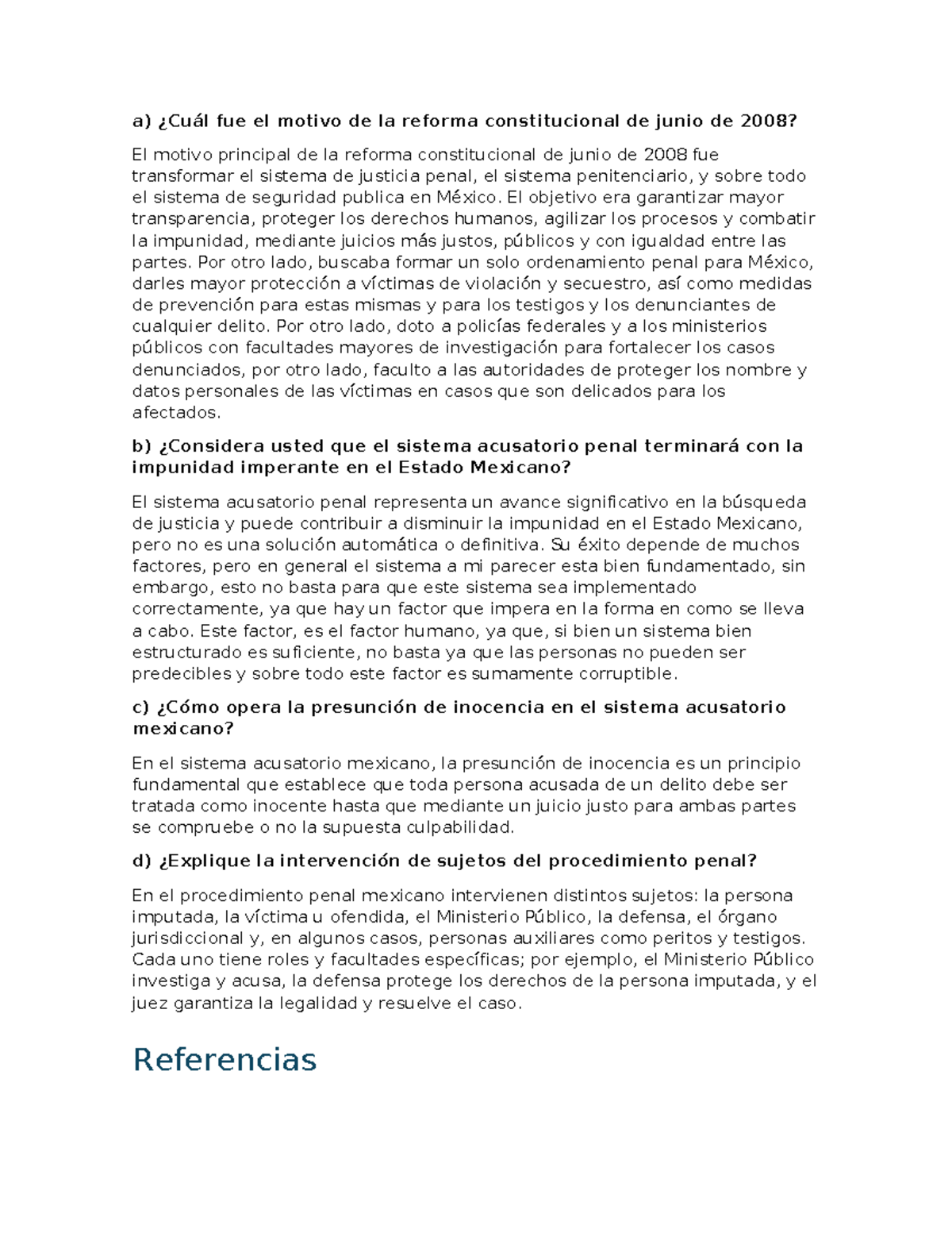Reforma Constitucional de 2008 y el Sistema Acusatorio en México - Studocu