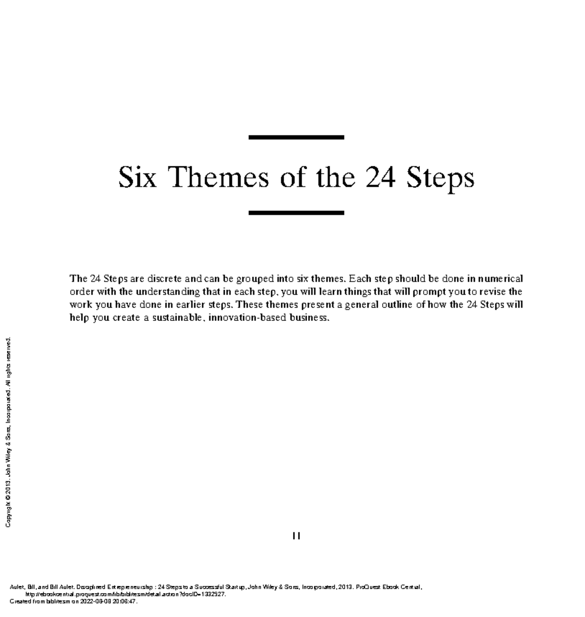 Disciplined Entrepreneurship (Final Exam) - 6 Themes of 24 Steps - Studocu