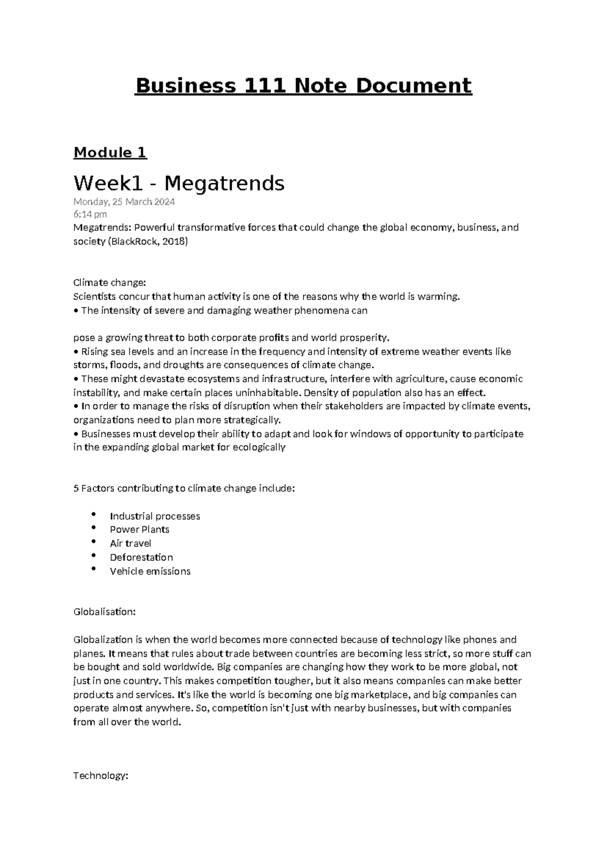 Bus111 Note Doc - notes - Business 111 Note Document Module 1 Week1 ...