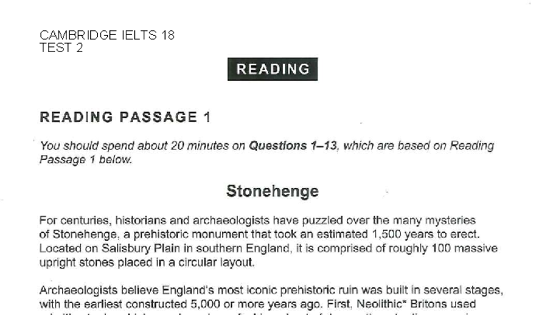 Cambridge IELTS 18 Test 2 Reading Passage Analysis - Studocu