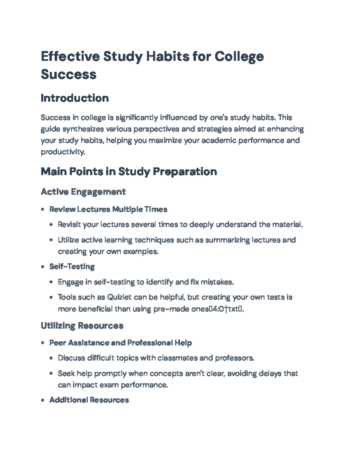 Effective Study Habits for College Success: A Comprehensive Guide ...