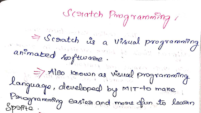 Scratch Programming: Simplified Notes for Easy Understanding - Studocu