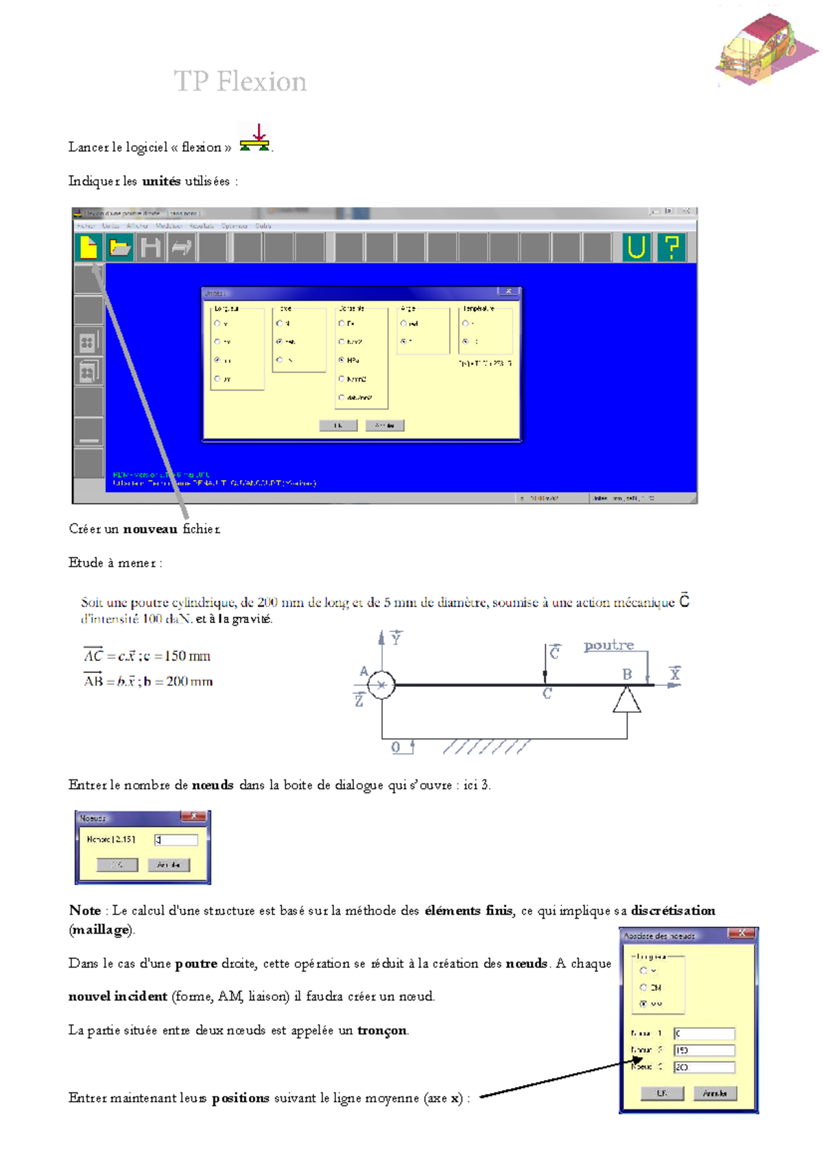 TP RDM6 - Exercices de Modélisation de la Flexion des Poutres - Document Preview