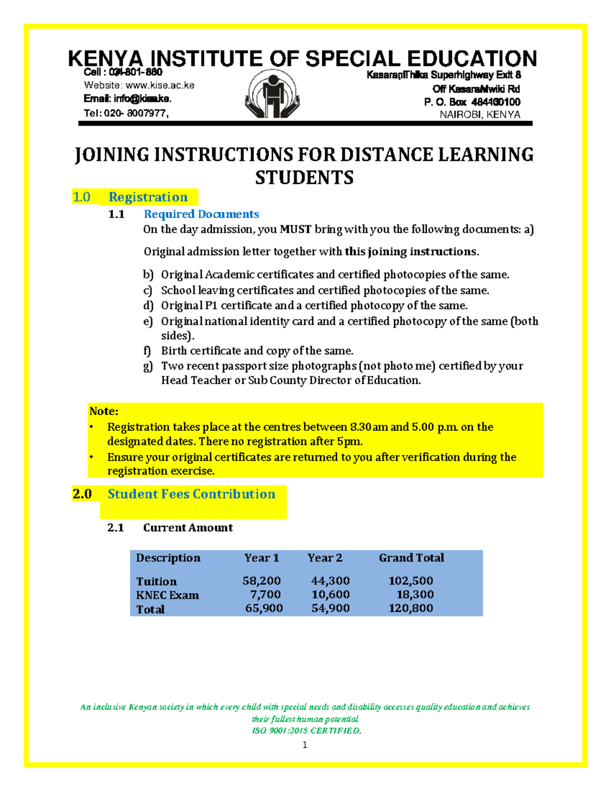 KISE Distance Learning Joining Instructions 2023 - Studocu