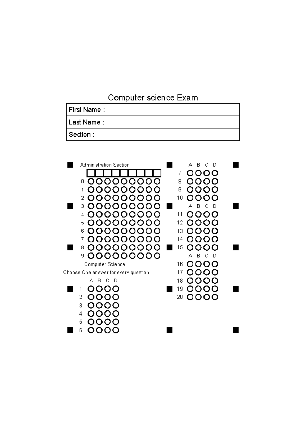 13419853 Computer S Answersheet - Big data analysis - 0 1 2 3 4 5 6 7 8 ...