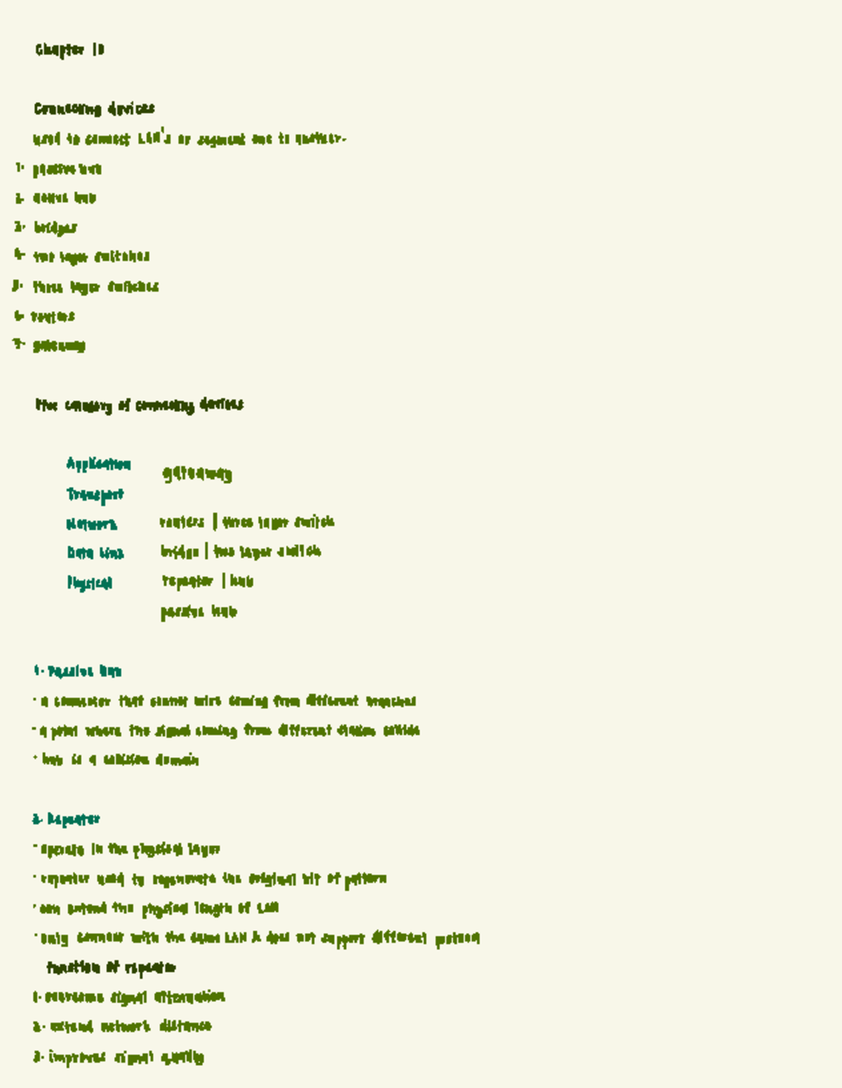 Itt 400 Chapter 10 Connecting Devices And Network Topologies Studocu