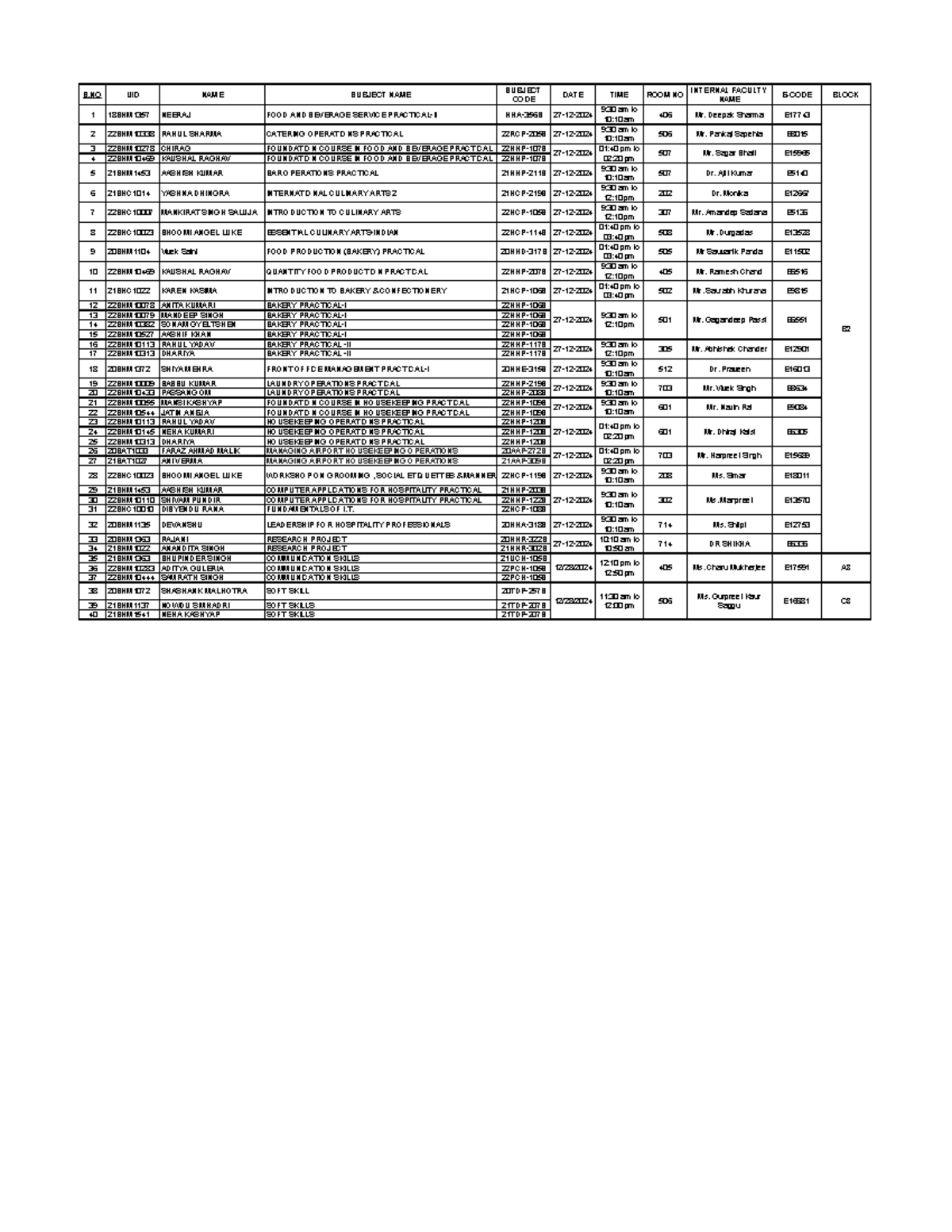 23557 Winter TERM Final Datesheet DEC-2024 JAN-2025 - S UID NAME ...